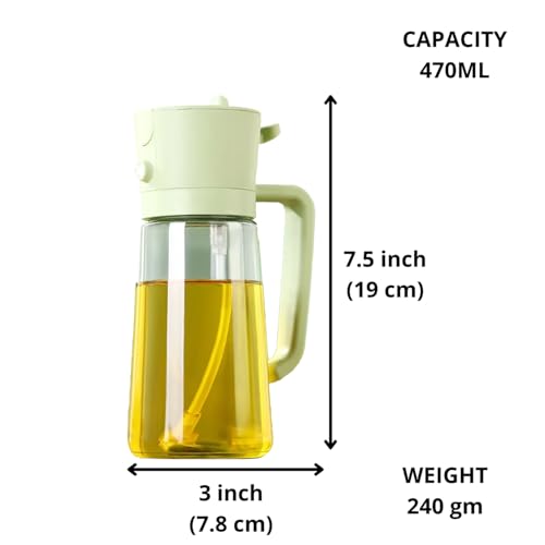 Image of MUAC Glass Oil and Vinegar Dispenser Bottle with Automatic Opening and Closing |Free Spot Measuring Oil Dispenser Bottle for Pouring Olive Oil, Vinegar, Soya Sauce (470 ml, Multicolor)