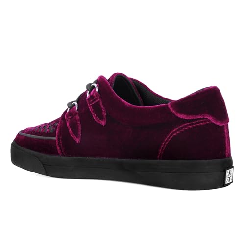 Image of T.U.K Shoes Velvet Anarchic Creeper Sneaker for Women and Men | 3 Dring Lace Up Shoes and Interlace | Classic Round Toe and Sole
