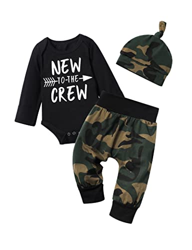 Image of Baby Boy Clothes Tattoo Sleeve Funny Romper Bodysuit+Pants 3PCS Infant Outfits Set