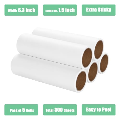 6.3 inch Lint Roller Refills 5 Pack