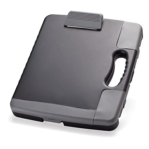 Officemate Portable Clipboard Storage Case, Charcoal (83301)
