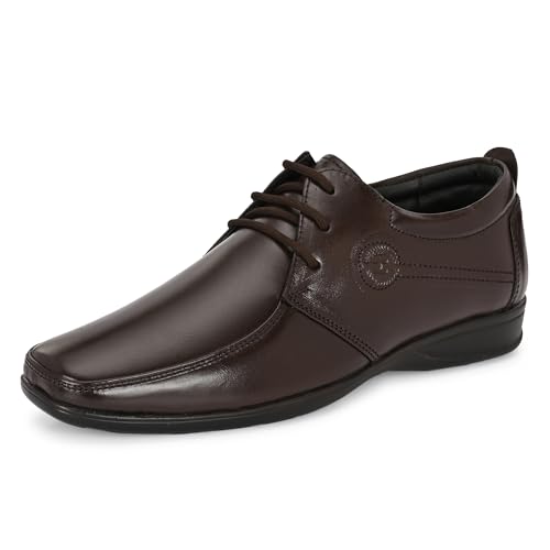 Image of Blue Leather By Centrino mens 4081 Blue Leather Men's Formal Shoes | Genuine Leather Upper with Cushioned Footbed | Sleek & Stylish Design for Office & Formal Wear Lace-up design | Durable Anti-Skid Sole