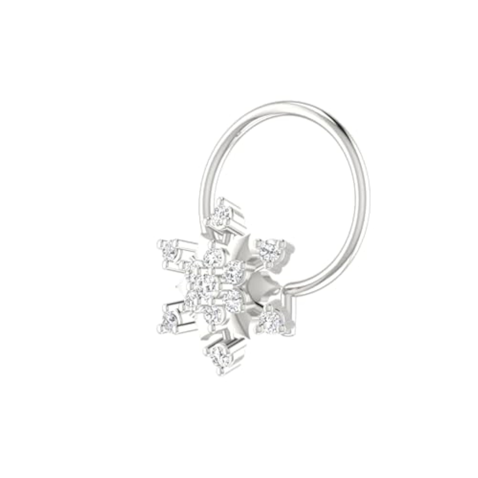Women's 9K BIS Hallmarked White Gold Stud Nosering