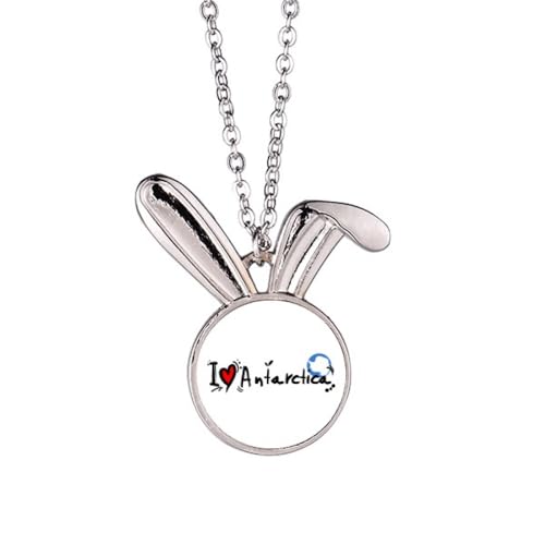 Collier cœur I Love Antarctica, idée cadeau idéale pour voyageuse