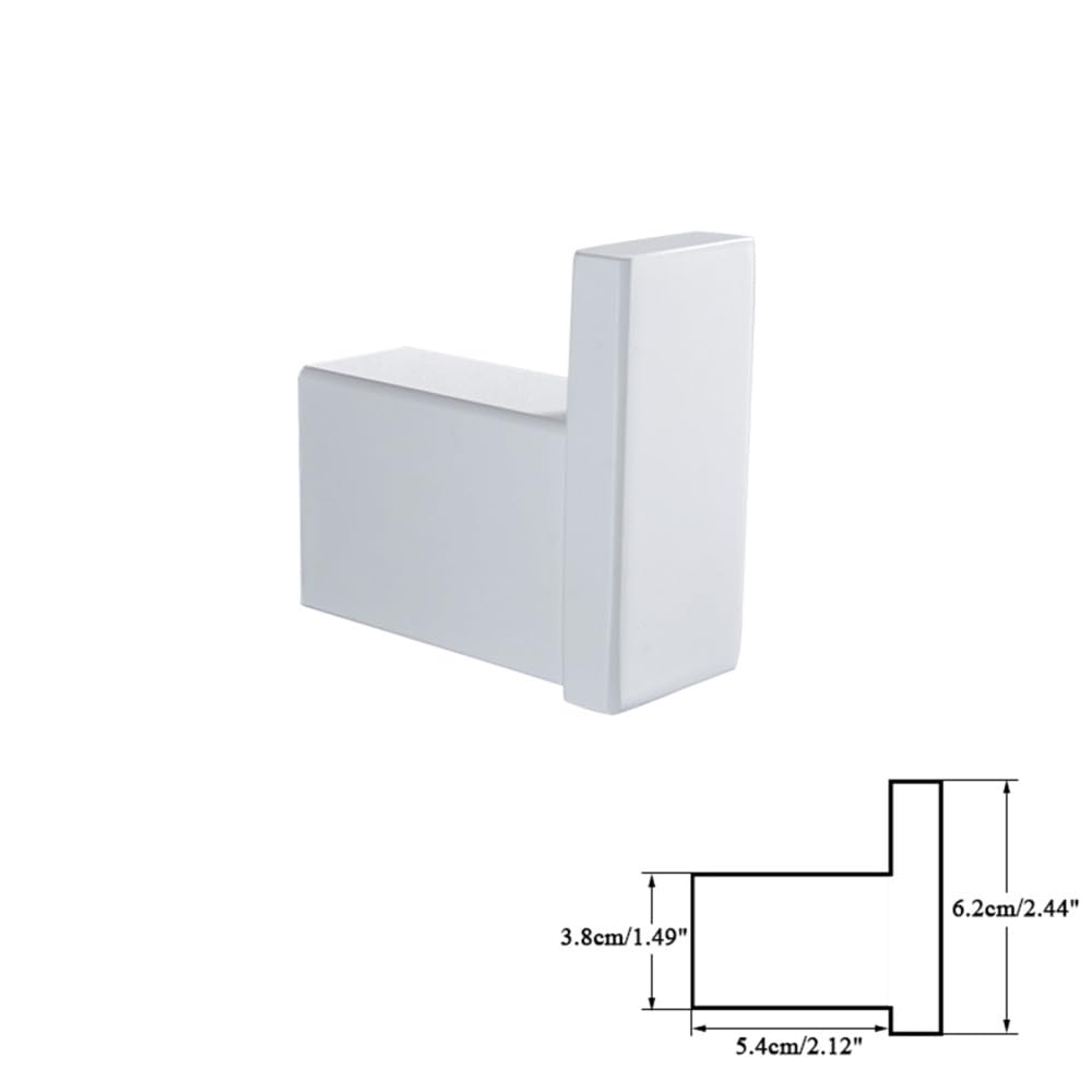 Türhaken Badezimmerhaken Badezimmer-Hardware-Set, weißer Bademantelhaken, Handtuchhalter, Stangenregal, Seidenpapierhalter, Zahnbürstenhalter, Badezimmerzubehör, Bademantelhaken, A(Color:Robe Hook)