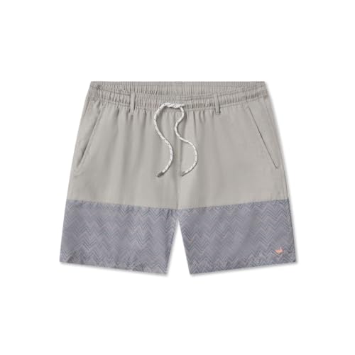 Southern Marsh Dockside Swim Trunks - Maldives Chambray. Burnt Taupe, Medium