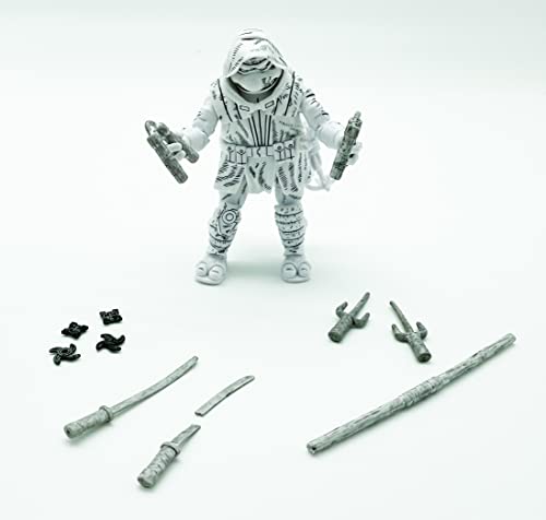 BANDAI Teenage Mutant Ninja Turtles The Last Ronin Michelangelo Action Figure Black & White | TMNT The Last Ronin Articolato Action Figure con accessori | Teenage Mutant Ninja Turtles Toys