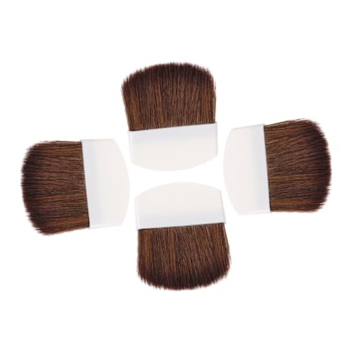 CLISPEED 4 Piezas brocha de maquillaje rubor tamaño portátil pequeño pincel para Pinsel Schminke maquillaje de setset maquillarse Pinsel Professionell mini cepillo cabello de caballo blanco