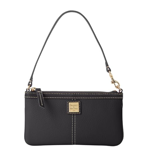 Dooney & Bourke Designer Handbags for Women, Pebble Grain Leather Wristlet Wallet for Women - Black