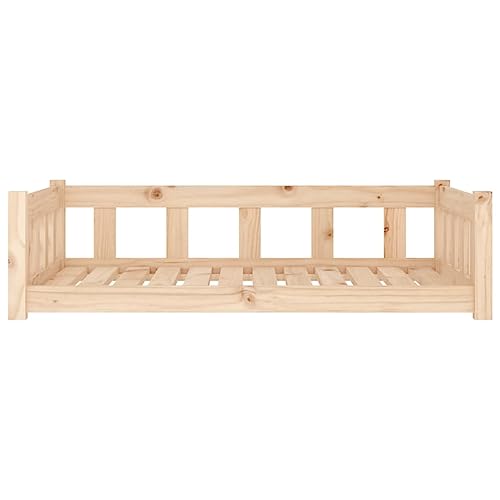 vidaXL Hundebett, Hundesofa mit stützenden Seitenwänden, Haustierbett für Hunde Katzen, Welpenbett Hundenest Hundemöbel, 105,5x75,5x28 cm Massivholz Kiefer