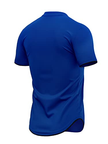 Image of The Souled Store Men Official Superman: Vintage Logo Blue Printed Drop Cut T-Shirts