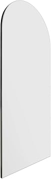 MirrorOutlet The Arcus - Frameless Modern Full Length Arched Leaner/Wall Mirror 63 X 27 (160CM X 70CM) Silver Mirror Glass with Black wooden Backing - Polished Edging