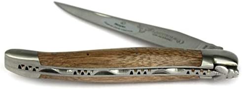 Laguiole en Aubrac handmade knife 12 cm L0212NOIF walnut wood handle, blade and bolsters stainless steel