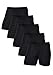 Produktbild Comfneat Herren 5er Pack Boxershorts Langes Bein Elastisch Baumwolle Unterhosen mit Eingriff (Black Pack-5, L)