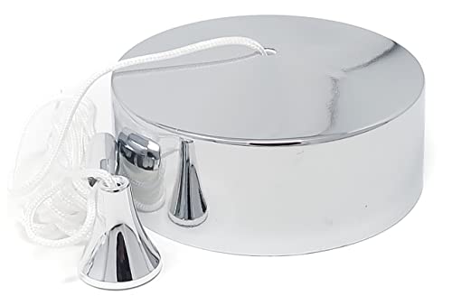 CubeTECH Bathroom Light Pull Cord and Fitting Kit - Chrome Light Switch with Ceiling Pendant Cord and Black Accessories
