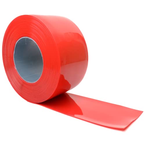 Rayflex Group - PVC Strip 10m - Red Opaque PVC 200mm Wide x 2mm Thick x 10m Long Standard Grade For Ambient Temperature Applications +50°c to -15°c. Curtain Roll For Door. Show Areas Of Danger.