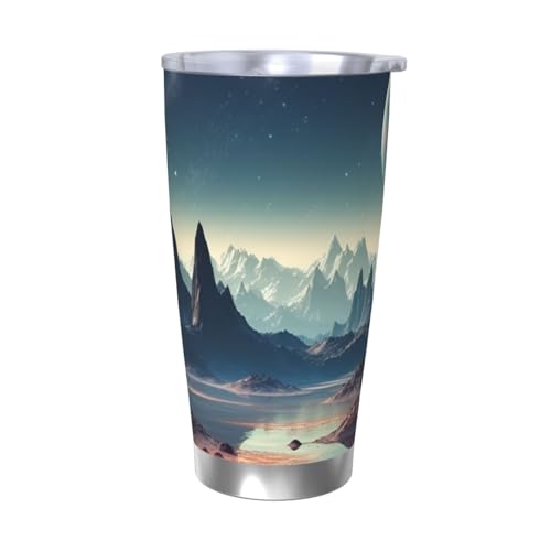 El Mejor Listado de Marciano Tumblr - los preferidos. 49 FHEBNDS - Vaso de 20 onzas con tapa y popote, taza de café aislada de acero inoxidable, tazas térmicas de viaje al aspiradora de doble pared, taza de viaje de Alien Planet a...