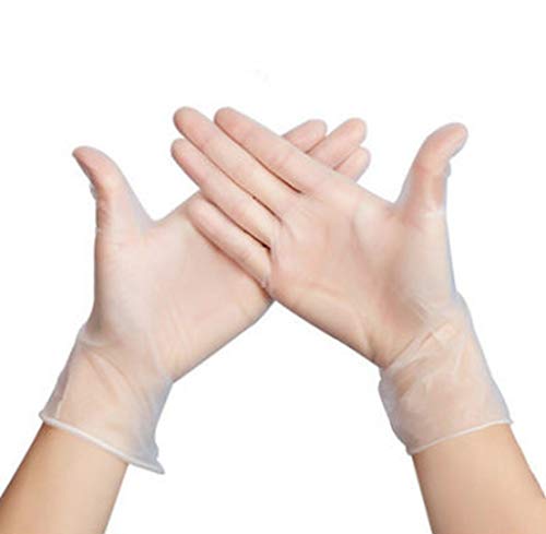 Preisvergleich Produktbild Einweghandschuhe Transparente PVC Dicke Mikroelastische Handschuhe Wasserdicht Halten Sie ordentlich 100 (M,Transparent)