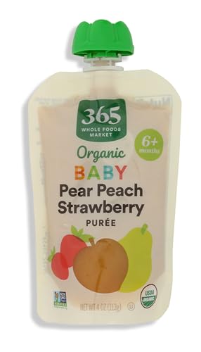 365 by Whole Foods Market Organic Pear Peach Strawberry Baby Food Sgl 4 OZ