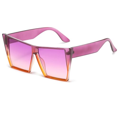 Lunettes de soleil femmes aux verres dégradés orange violet effet gelée