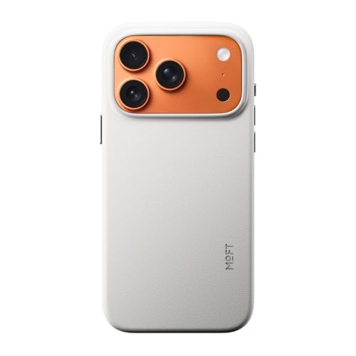 MOFT for iPhone 17 Pro Case- MOVAS Snap Case, MagSafe Compatible, Soft-Touch Vegan Leather, Classic Minimalist Design, Lightweight, Stain-Resistant & Camera Protection, Misty Cove iphone 17