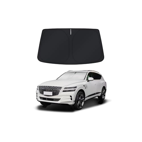 Car Sun Shade for 2021-2025 Genesis GV80 Accessories Windshield Sunshade Cover Front Window Shade Custom Fit GV80 Sun Visor Protector Foldable Blocks UV Rays