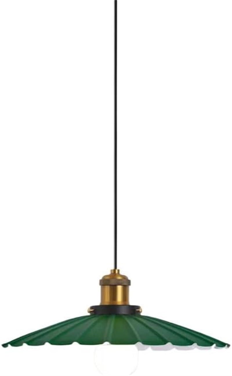 Lustre tricolore à intensité variable contre le manque de lumière, lampe suspendue E27 verte 14,2"