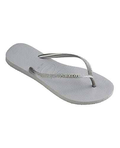 Havaianas Kids Slim Glitter Flip Flops - Spring and Summer Glitter Sandals for Kids - Ice Grey, 11/12C little kid2