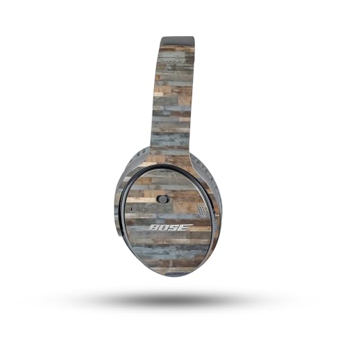 Image of MightySkins Skin Compatible with Bose QuietComfort 35 II Headphones - Gray Wood | Protective, Durable, and Unique Vinyl Decal wrap Cover | Easy to Apply, Remove, and Change Styles