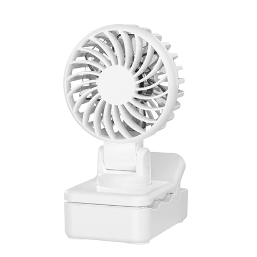 Ventilador de mano, dispositivo de refrigeración de clip, recargable por USB, portátil, función silenciosa, máquina de flujo de aire fuerte para el hogar o el coche, coche y cochecito, 2.36 x 2.83 x