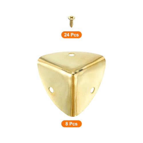 QUARKZMAN 8Stk Dekorative Box Eck Abdeckung 40mm Metall Kanten Schutz Möbel Eck Kanten Schutz mit Schrauben Gold