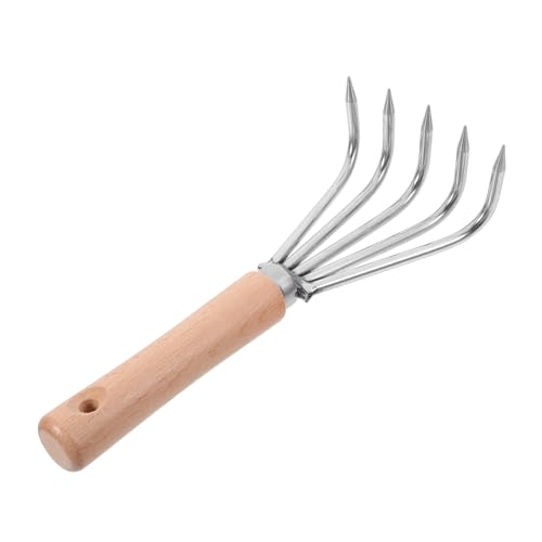 VILLCASE Escarificador De Suelo Rastrillo Japonés Pequeño De Acero Inoxidable Cultivador Manual para Jardín Herramienta De Excavación para Desherbar y Jardinería