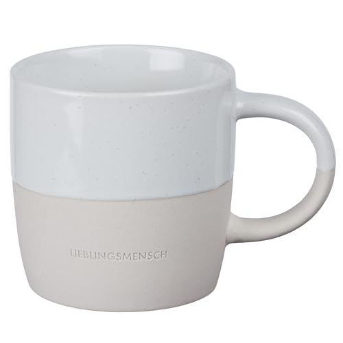 BUTLERS Tasse mit Henkel 350ml Lieblingsmensch Steinzeug -ME TIME- Spülmaschinen- und mikrowellengeeignete Kaffeetasse, ideal auch als Tee-, Latte Macchiato- oder Cappuccinotasse