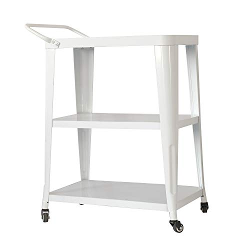 AC Pacific Harold 3-Tier Metal Rolling Cart with Handle
