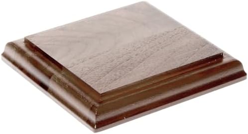 Plymor Solid Walnut Square Wood Display Base with Ogee Edge, 4.87...