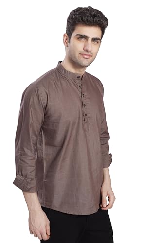 Image of DIVISIVE Men's Slim Fit Full Sleeves Cotton Short Kurta