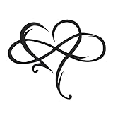 Shellee Vinyl Wall Sticker,Heart Stickers Romantic Removable Infinite heart Wall Decal Home Wall Art Decor, Love Forever Heart Symbol of Infinite heart Wall Decals for Couple Bedroom Living Room (black)