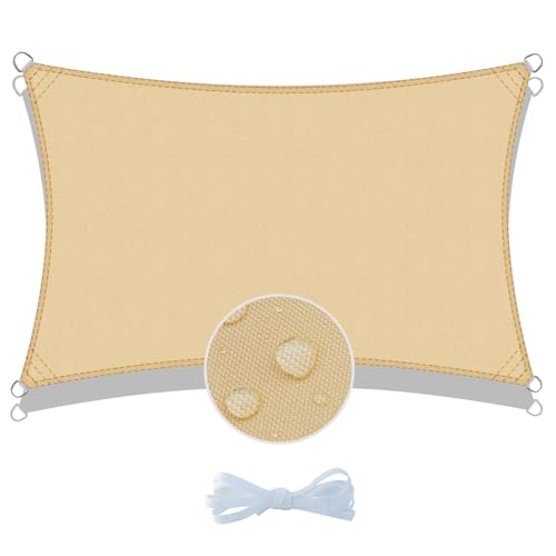 Voile d'ombrage rectangulaire 2.5x4m imperméable sable pour terrasse