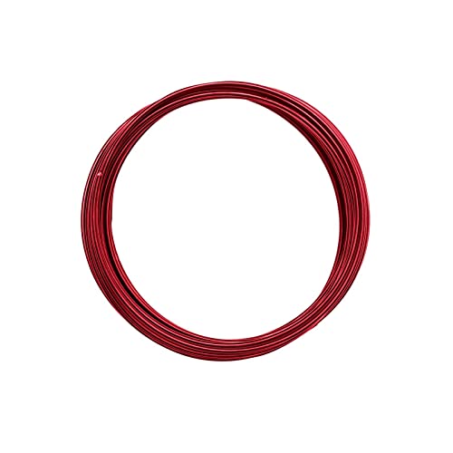 Vaessen Creative Fil Aluminium 5 m x 2 mm - Fil Métallique Red (Rouge) - Fil de Fer Souple pour Loisirs Créatifs, Perlage et Fabrication de Bijoux