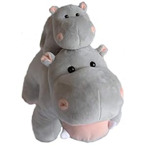 Exceptional Home Mother & Baby Hippo Plush Toy Set | Super Soft Stuffed Animals | Cute Plushies for Kids’ Bedroom | 17-in Safari Stuffed Animals for Girls & Boys