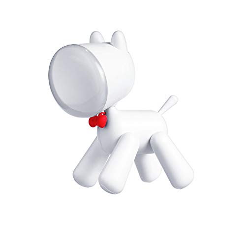 Ysss Cachorro de luz Nocturna Dibujos Animados Creativo USB Carga Nocturna luz de Tres velocidades LED atenuación lámpara de Mesa de Escritorio,Blanco
