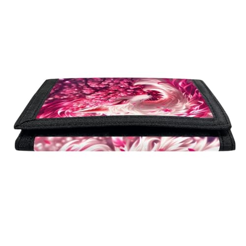 Kids Stylish Prints Trifold Wallet Teens Boys Girls Coin Case Lightweight Card Holder Moneybag Organizer,Rose Cherry Blossom and Fox4