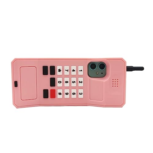 UFOTSAM Case for iPhone 11 Case Cute Stand 3D Cartoon Retro Classic Cellular Phone Shaped Soft Silicone Rubber Cover Teen Girls Women Cute Phone Cases Protector for iPhone 11-6.1" (Pink)