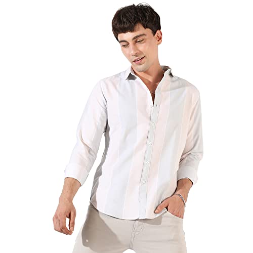 Image of CAHOOT Men's Button Up Shirt for Casual Wear | Regular Fit | Poly Lycra Shirt Crafted with Short Sleeve & Enhanced Stretch Comfort Fit for Everyday Wear