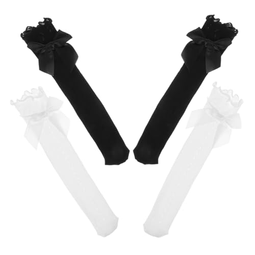 4pairs Girls Stockings Boys and Girls Socks The Knee Breathable Elegant Outdoor Fashion