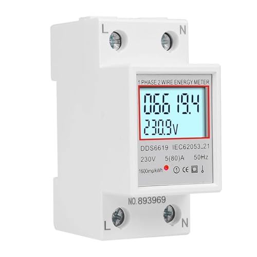 Wattmètre monophasé 80A affichage LCD pour contrôler la consommation en kWh