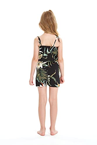 Image of Family Matching Hawaiian Clothes, Wispy Cereus Black | Lightweight 100% rayon • Family matching outfits • Tropical floral print • Beach vacations • Luaus • Cruises • Family photos