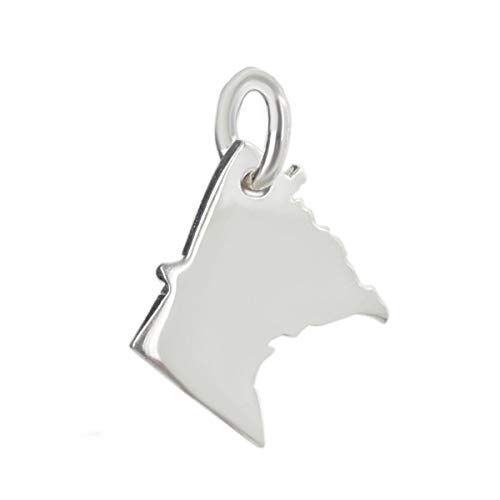 Minnesota State Charm - 925 Sterling Silver Midwest Twin Cities Lakes Tiny