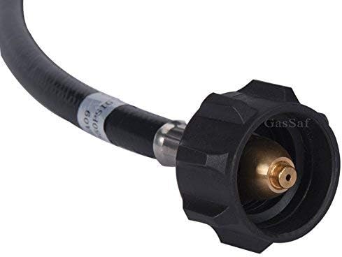 Miniatura 5 de GasSaf Manguera de propano, manguera adaptadora de propano de 1 libra a 20 libras, conexión de tanque de propano adecuada para parrillas Weber Q,
