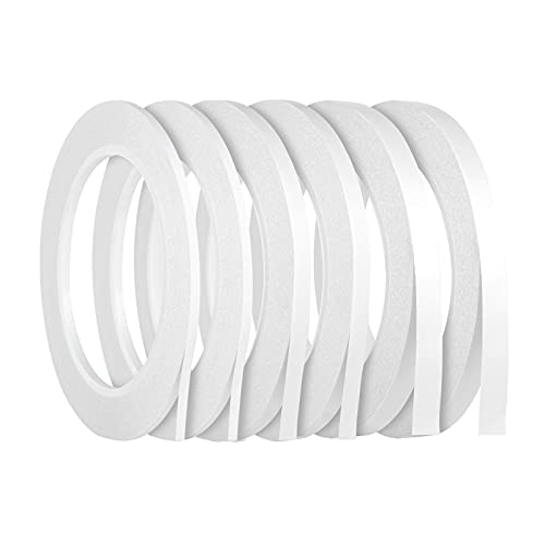 Kesote Lot de 6 Rouleaux Ruban Adhésif Double Face, 3mm/6mm/9mm